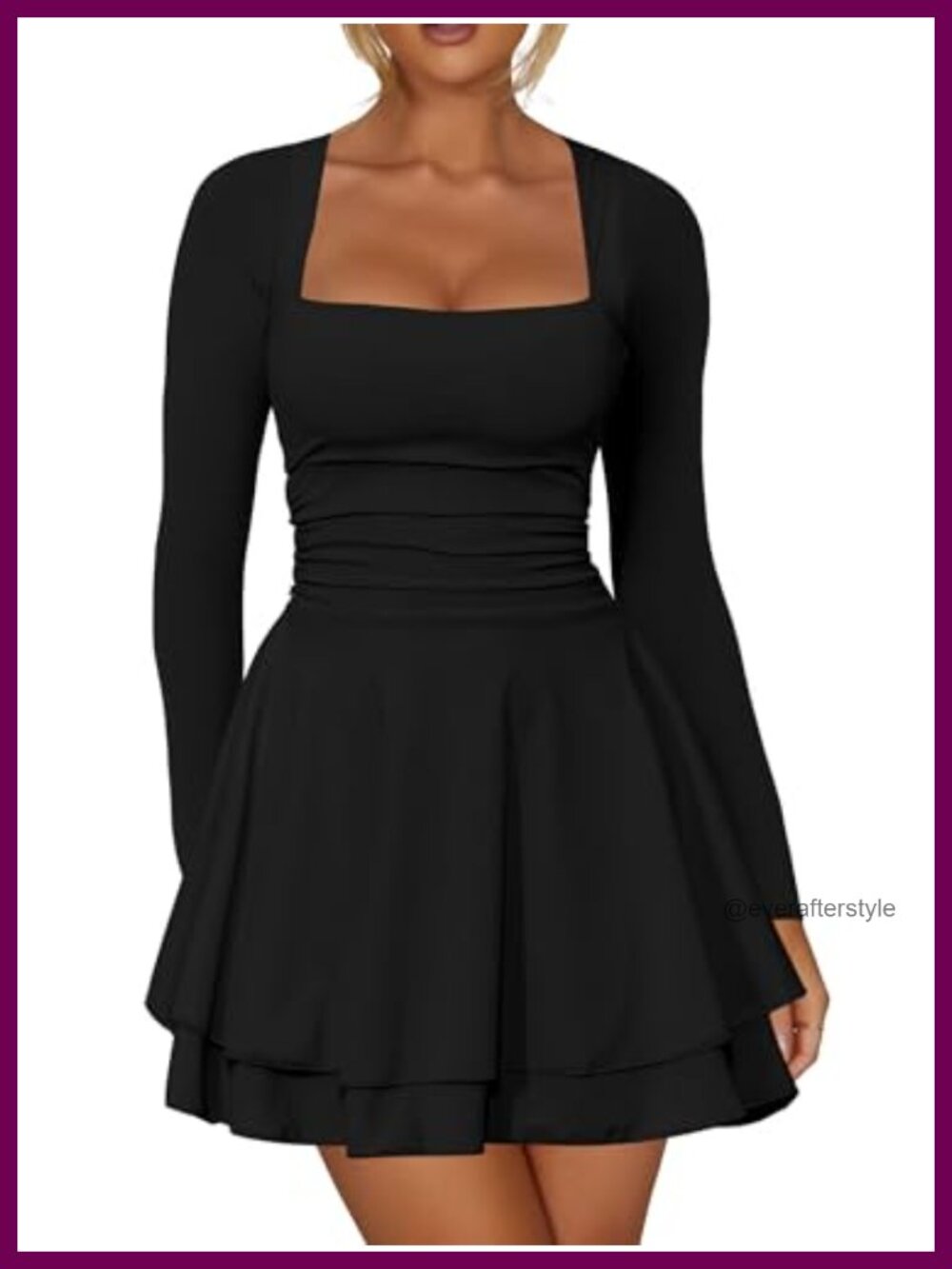 Corset Long Sleeve Party Mini Dress